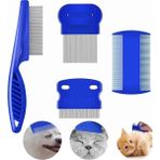 Gültekin 4'lü Bit Pire Tarağı Set Kedi Köpek Evcil Hayvan Tüy Toplayıcı Mavi