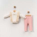 Gültekin Bebe Çakar Bebe 6-18 Aylık Güllü Nakışlı 2li Takım -8035155 - Krem - 9 - 12 Ay