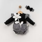Gültekin Bebe Çakar Bebe 6-18 Aylık Kaz Ayaği Güllü ROMPER-8036178 - Siyah - 12 - 18 Ay