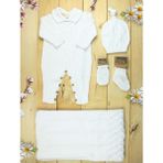 Gültekin Bebe Zeni Triko Bebek 5 Li Tulum Seti Yenidoğan Bebek Takım Kutulu 3034 Beyaz