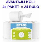 Gültekin Bezos Professional Içten Çekmeli Kağıt Havlu 4 Koli | 24 Rulo | Endüstriyel Kullanım