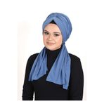 Gültopu Eşarp & Şal Kadın Dubai Bone Şal, Günlük Düz Mavi Renk Baş Örtüsü Tesettür Giyim