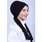 Gültopu Eşarp & Şal Kadın Dubai Bone Şal, Günlük Düz Siyah Renk Baş Örtüsü Tesettür Giyim
