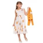 Gulucuk Kids 00659 Kiz Cocuk Sifon Desenli Bolero Elbise - Sari - St00659-Sari-13 Yas