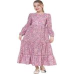 Gülücük Kids G00662-423 Kız Çoçuk Empirme Çicekli Elbise - Gülücük - Pembe - ST00662-PEMBE-11 Yaş - Yeşil - 10 Yaş