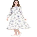 Gülücük Kids G01602-429 Kız Çocuk Keten Desenli Elbise - Gülücük - Beyaz - ST01602-BEYAZ-14 Yaş - 10 Yaş