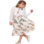 Gülücük Kids G01640-902 Kız Çocuk Şifon Çicekli Bolero Takım Elbise - Gülücük - Yeşil - ST01640-YEŞIL-9 Yaş - Mavi