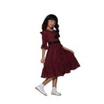 Gülücük Kids Kız Çocuk Çiçekli Şifon Elbise 854 - Bordo - 7 YAŞ