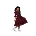 Gülücük Kids Kız Çocuk Çiçekli Şifon Elbise 854 - Bordo - 7 YAŞ