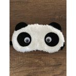 Gülümse Gel 1 Adet Uyku Bandı Peluş Ayıcık Göz Bandı Panda Uyku Maskesi Göz Maskesi Pelüş - Siyah