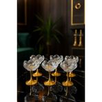 Gülümseten Avm Gold Ayaklı Cam Lotus Çiçeği Desenli Sunum Lokumluk | Kahve Yanı Atıştırmalık ve Şekerlik | 6 Lı Set - Beyaz