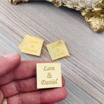 Gülüş Lazer Kesim 20 Adet 2X2 Cm Pleksı Etiket Pleksi Yazı Kare Pleksi İsim