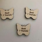 Gülüş Lazer Kesim 25 Adet Ahşap 3Cm Kelebek Obje Krem Renk