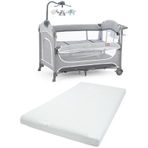 Gulz Atlas Plus Anne Yani Sallanir Cibinlikli Donenceli Oyun Parki Bebek Besik 70X110 Cm + Pamuk Yatakli Light Grey