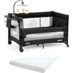 Gulz Beskar Anne Yanı Sallanır Cibinlikli Dönenceli Alt Açmalı Oyun Parkı Park Yatak Bebek Beşik 70X120 cm + Yataklı - Siyah