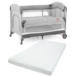 Gulz Omega 70x110 cm Dark Grey Anne Yanı Sallanır Cibinlikli Yataklı Oyun Parkı Bebek Beşik