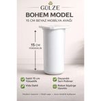 GÜLZE (15 cm) BEYAZ Renk BOHEM Model- Mobilya Ayağı (Mobilya Ayağı, Dolap, Koltuk, Tv Ünitesi Ayağı)