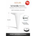 GÜLZE (15 cm) BEYAZ Renk VENEDİK Model Mobilya Ayağı (Mobilya Ayağı, Dolap, Koltuk, Tv Ünitesi Ayağı)