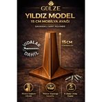 GÜLZE (15 cm) CEVİZ Renk YILDIZ Model Mobilya Ayağı (Mobilya Ayağı, Dolap, Koltuk, Tv Ünitesi Ayağı)