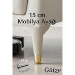 GÜLZE (15 cm) Gold Pabuçlu -Nefes Model- Mobilya Ayağı (Mobilya Ayağı, Dolap, Koltuk, Tv Ünitesi Ayağı)