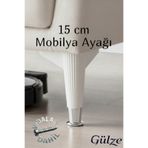 GÜLZE (15 cm) GÜMÜŞ Pabuçlu -Nefes Model- Mobilya Ayağı (Mobilya Ayağı, Dolap, Koltuk, Tv Ünitesi Ayağı)