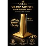 GÜLZE (15 cm) MAT GOLD Renk YILDIZ Model Mobilya Ayağı (Mobilya Ayağı, Dolap, Koltuk, Tv Ünitesi Ayağı)