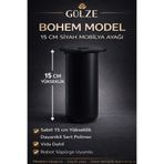 GÜLZE (15 cm) SİYAH Renk BOHEM Model - Mobilya Ayağı (Mobilya Ayağı, Dolap, Koltuk, Tv Ünitesi Ayağı)