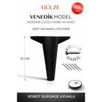 GÜLZE (15 cm) SİYAH Renk VENEDİK Model Mobilya Ayağı (Mobilya Ayağı, Dolap, Koltuk, Tv Ünitesi Ayağı)