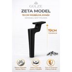 GÜLZE (19 cm) SİYAH Renk ZETA Model Mobilya Ayağı (Mobilya Ayağı, Dolap, Koltuk, Tv Ünitesi Ayağı)
