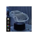 GÜMRÜK BEY 3D Dokunmatik LED Gece Lambası – Pilli & USB Bağlantılı Renk Değiştiren Masaüstü Spor Araba Şekilli