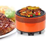 Gümrük Bey AEM-001 Kompakt Taşınabilir Dumansız Fanlı Kömürlü Barbekü Mangal Izgarası Powerbank & Pil ile Çalışabilir - Amber - 1 Adet