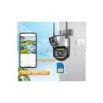 GÜMRÜK BEY Çift Lensli Wifi Smart 360 Derece Tam Renkli Açık Hava Gece Görüşlü 4Mp. 4G PTZ Kamera 2K 10x Zoom