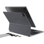 Gümrük Bey Doqo iPad Air/pro 11 Klavye Kılıfı | 7’si 1 Arada Hub, Hdmı, Usb-C, Trackpad, Arkadan Aydınlatmalı - Klavye Aydınlatmalı - Gri
