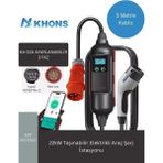 Gümrük Bey Khons Ev Taşınabilir Şarj Cihazı Type2 22KW 32A 3 Faz