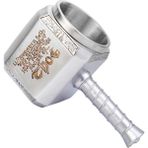 Gümüş 450 ml Thor Çekiç Kupa Iskandinav Mitolojisinde Mjolnir 3D Kahve Fincanı 450 ml Heykel Paslanmaz Çelik Reçine Bira Kupa Tankard Doğum Günü Hediyesi (Yurt Dışından) - 1 Adet - Renkli - 1 lt