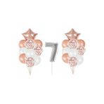 Gümüş 7 Yaş Rose Gold Konfetili Şeffaf Balon Seti