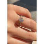 Gümüş Altın Kaplama Lotus Çiçeği Tek Taş Yüzük Diğer