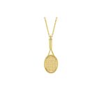Gümüş Altın Kaplamalı Tenis Raket Kolye