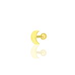 Gümüş altın yaldızlı hilal modeli Tragus helix Piercing küpe SGTL12316GOLD