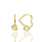 Gumus Altin Yaldizli Ozel Tasarim Sallantili 20 Mm Kalp Kupe Sgtl12401gold