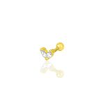 Gümüş altın yaldızlı zirkon iki taşlı Tragus helix Piercing küpe