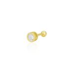 Gumus Altin Yaldizli Zirkon Tek Tas 5 Mm Tragus Helix Piercing Kupe Sgtl12420gold