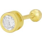 Gümüş altın yaldızlı zirkon tek taş 5 mm Tragus helix Piercing küpe