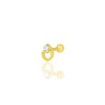 Gümüş altın yaldızlı zirkon tek taşlı kalp modeli Tragus helix Piercing küpe