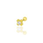 Gümüş altın yaldızlı zirkon tek taşlı Tragus helix Piercing küpe