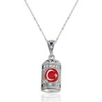 Gümüş Ay Yıldız Cevşen Bayan Kolye SL1758
