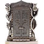 Gümüş Biblo 25 Cm Gül Kabe Kapısı Allah Muhammed Yazılı Polyester Üzerine Metal Kaplama Biblo