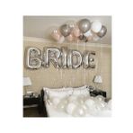 Gümüş Bride Folyo Rose Gold Beyaz Gri Şeffaf Balon Set