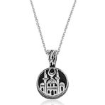 Gümüş Cami Desenli Cevşen Kolye SL1494