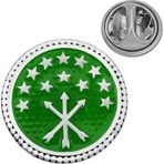 Gümüş Çerkes Bayrağı Rozet SL7128